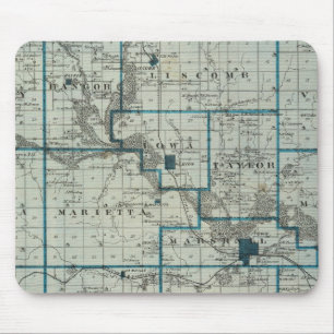 Map of Marshall County, State of Iowa Mouse Mat