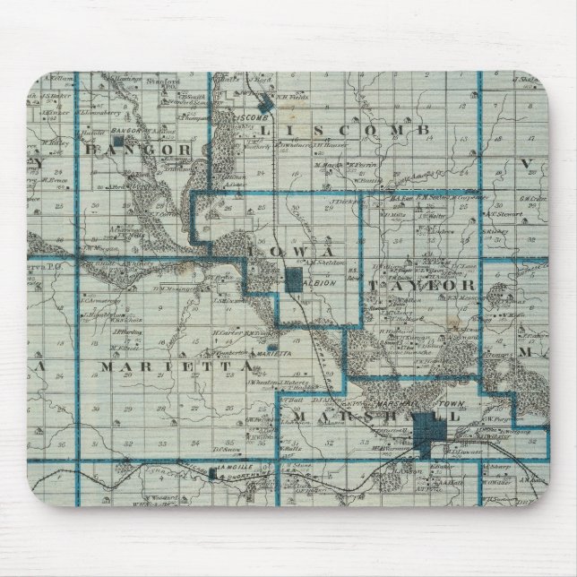 Map of Marshall County, State of Iowa Mouse Mat (Front)
