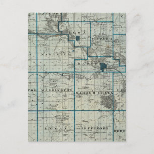 Map of Marshall County, State of Iowa Postcard