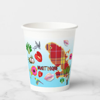 Map of Martinique Paper Cups