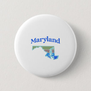 Map of Maryland 6 Cm Round Badge