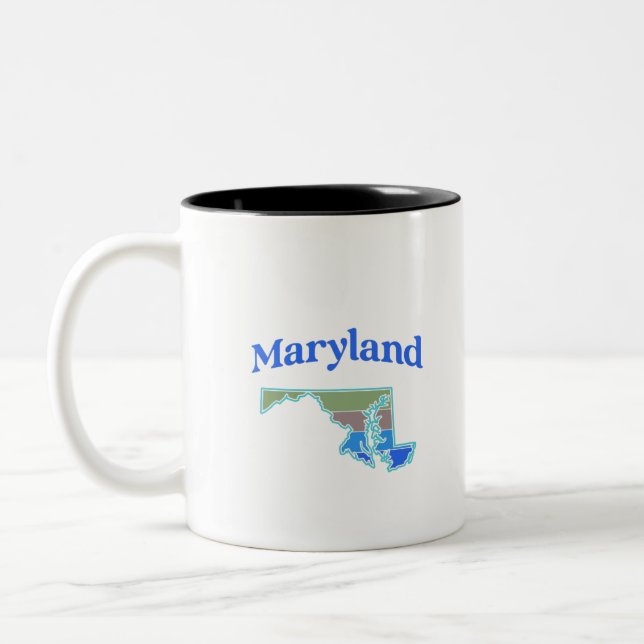 Map of Maryland Two-Tone Coffee Mug (Left)