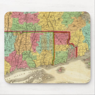 Map of Massachusetts Connecticut And Rhode Island Mouse Mat