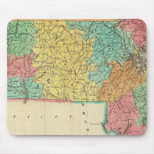 Map Of Massachusetts Mouse Mat (Front)