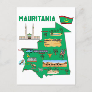Map of Mauritania Postcard