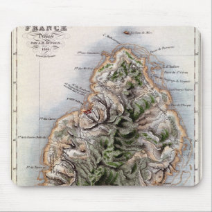 Map of Mauritius, illustration 'Paul et Virginie' Mouse Mat