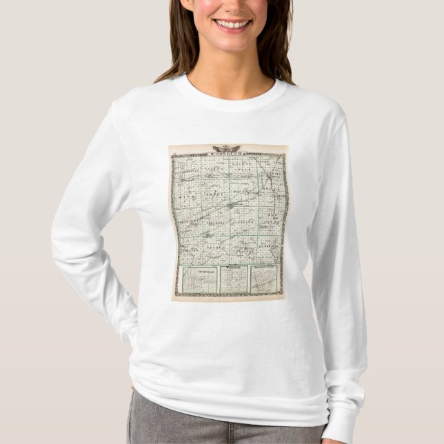 Map of McDonough County, Rushville T-Shirt (Front)