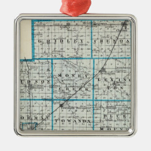 Map of McLean County and Le Roy Metal Tree Decoration