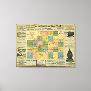 Map of McLean County, Illinois 1886 Canvas Print