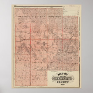 Map of Meeker County, Minnesota Poster