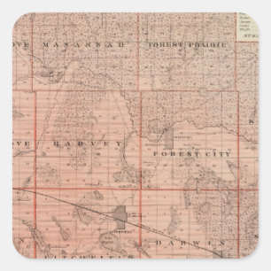 Map of Meeker County, Minnesota Square Sticker