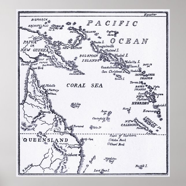 Map of Melanesia Poster (Front)