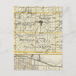 Map of Mercer County, Rock Island and Plano Postcard
