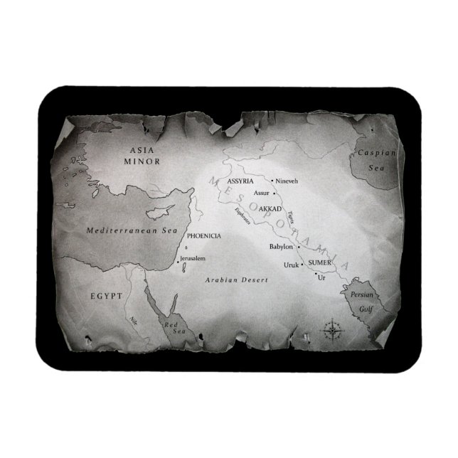 MAP OF MESOPOTAMIA Magnet 3"x4" (Horizontal)