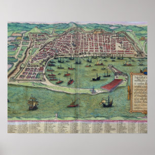 Map of Messina, from 'Civitates Orbis Terrarum' by Poster