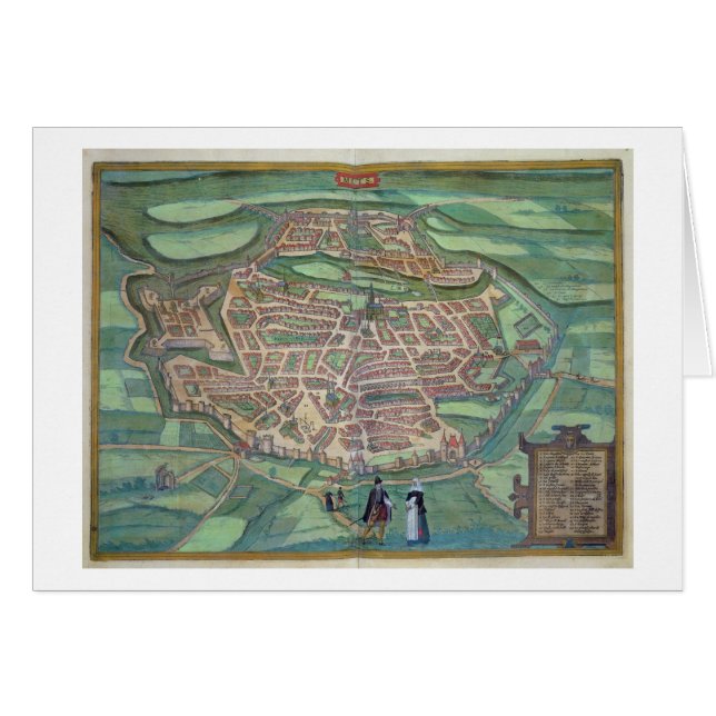 Map of Metz, from 'Civitates Orbis Terrarum' by Ge (Front Horizontal)
