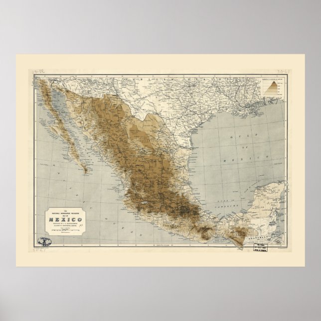 Map of Mexico (1911) Poster (Front)