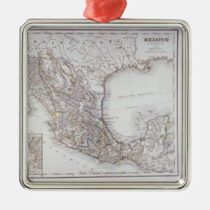 Map of Mexico 2 Metal Tree Decoration