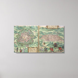 Map of Mexico and Cuzco, from 'Civitates Orbis Ter Canvas Print