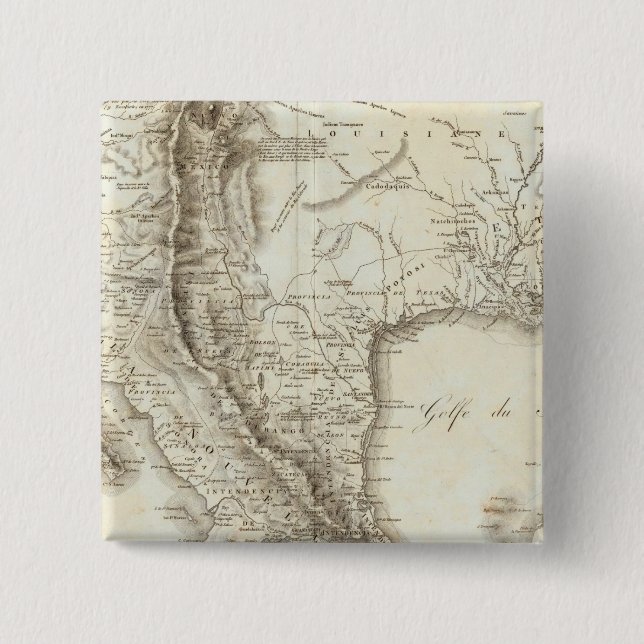 Map of Mexico and neighbouring countries 15 Cm Square Badge (Front)