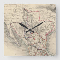 Map of Mexico, California and Texas