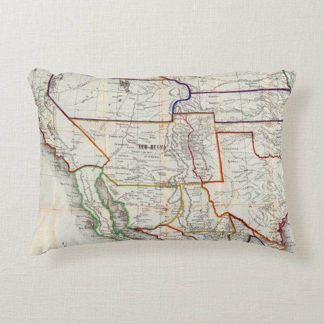 Map Of Mexico & California Decorative Cushion (Front)