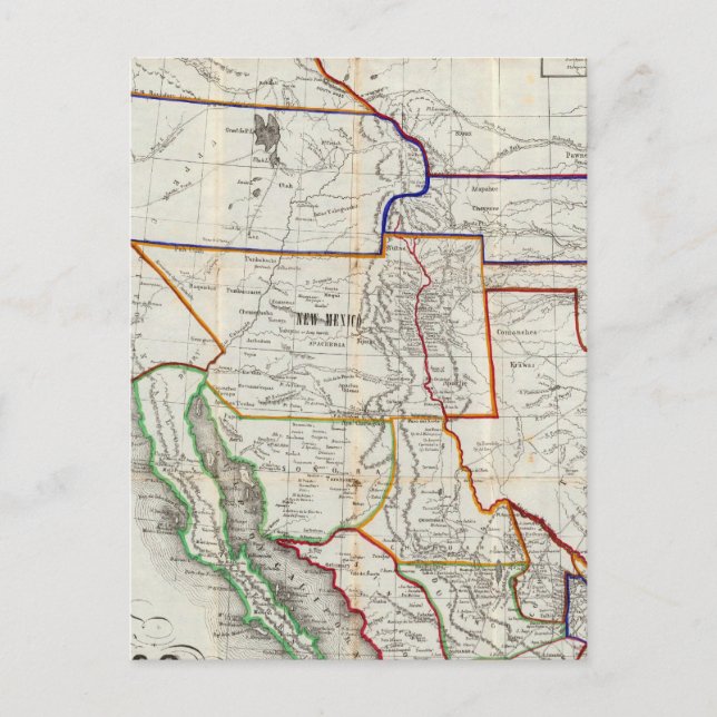 Map Of Mexico & California Postcard (Front)