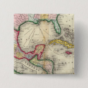 Map Of Mexico, Central America 15 Cm Square Badge
