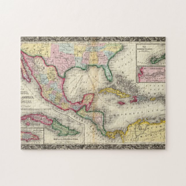 Map Of Mexico, Central America Jigsaw Puzzle (Horizontal)