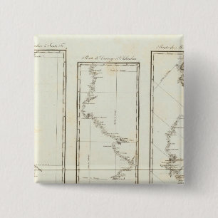 Map of Mexico City to Santa Fe New Mexico 15 Cm Square Badge