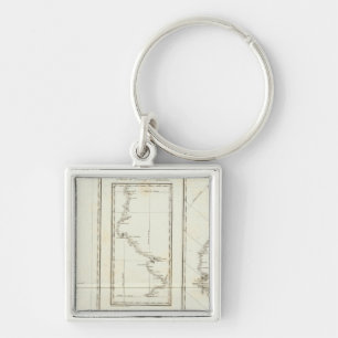 Map of Mexico City to Santa Fe New Mexico Key Ring