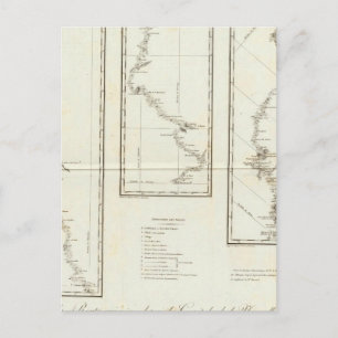 Map of Mexico City to Santa Fe New Mexico Postcard