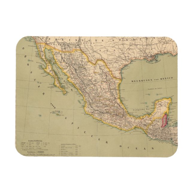 Map of Mexico Magnet (Horizontal)