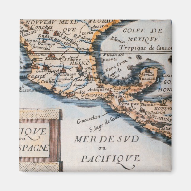 Map of Mexico or New Spain | 1625 Magnet (Front)