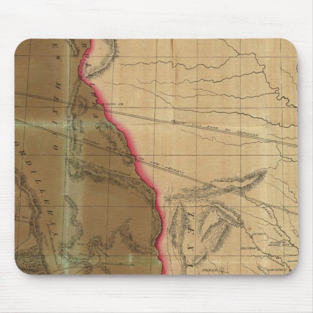 Map of Mexico Showing the Seat of War Mouse Mat (Front)