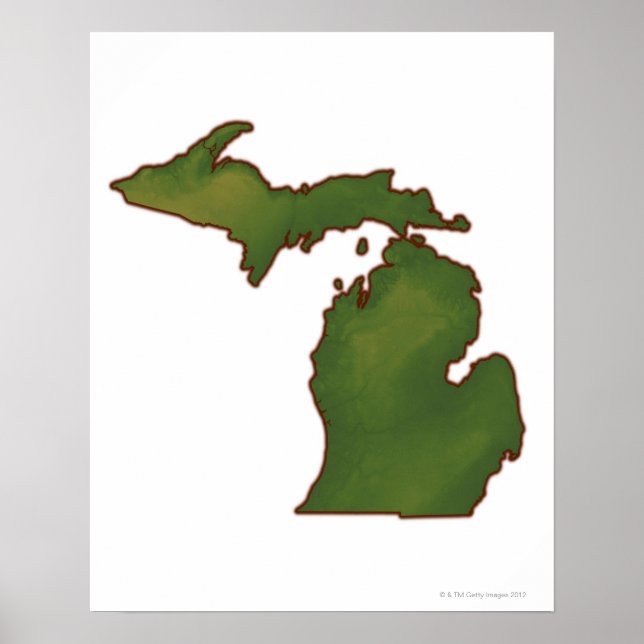 Map of Michigan 4 Poster (Front)