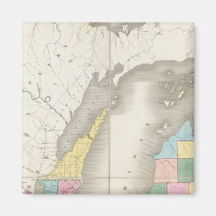 Map of Michigan & Part Of Wisconsin Territory Magnet