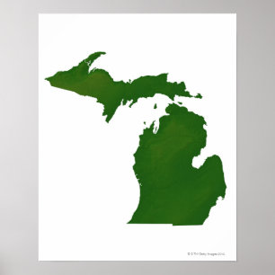 Map of Michigan Poster