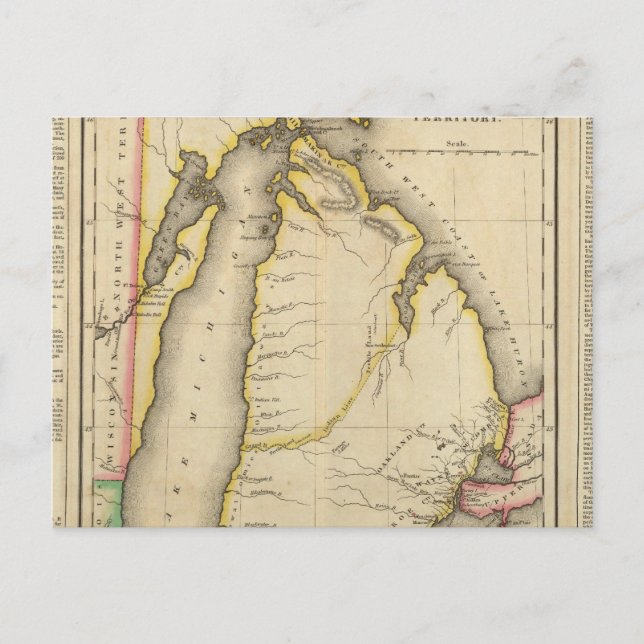 Map Of Michigan Territory Postcard (Front)