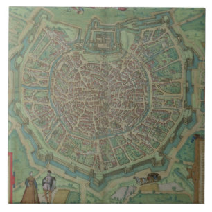 Map of Milan, from 'Civitates Orbis Terrarum' by G Tile