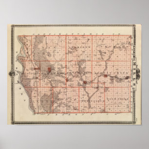 Map of Mills County, State of Iowa Poster