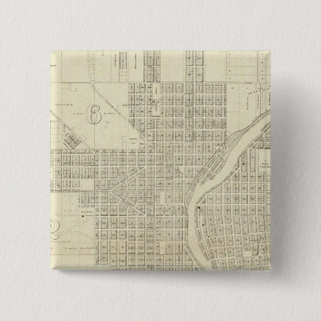 Map of Milwaukee 15 Cm Square Badge (Front)