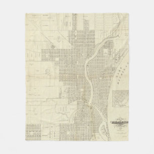Map of Milwaukee Fleece Blanket