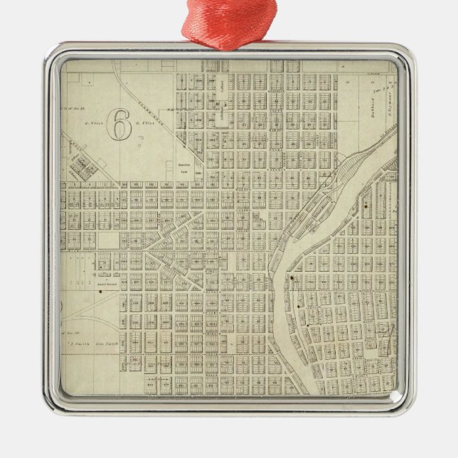 Map of Milwaukee Metal Tree Decoration (Front)