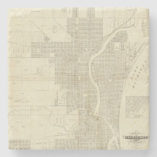 Map of Milwaukee Stone Coaster (Front)