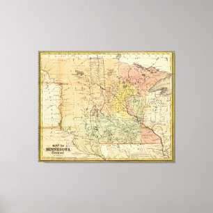 Map of Minnesota Territory (1852) Canvas Print