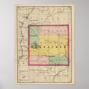 Map of Missaukee County, Michigan Poster
