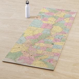 Map of Mississippi, Louisiana & Arkansas Yoga Mat