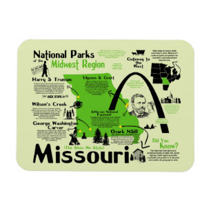 Map of Missouri National Parks Magnet