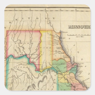 Map Of Missouri Square Sticker